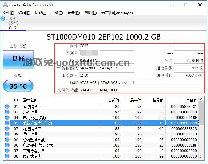 CrystalDiskInfo(硬盘检测工具)截图 CrystalDiskInfo(硬盘检测工具)截图